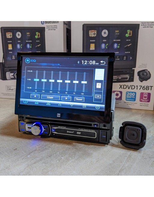 DUAL TECH Stereo Simple DIN Motorizado 7" USB BT AUX XDVD176BT