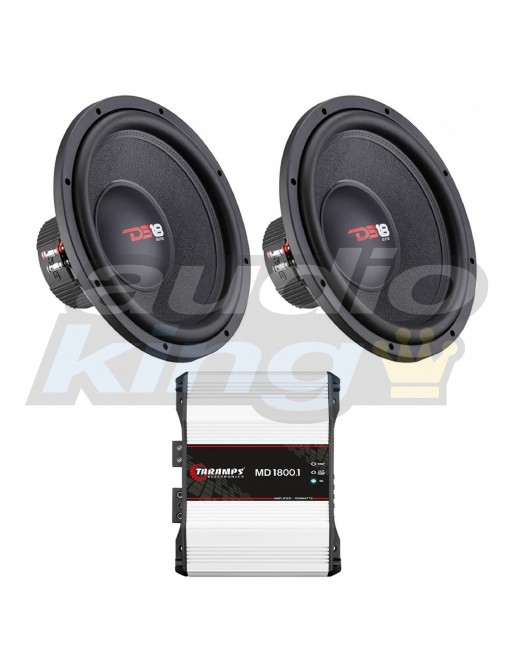 COMBO 2 Subwoofers DS18 15" 700RMS ZBD154D + Potencia Taramps MD1800.1