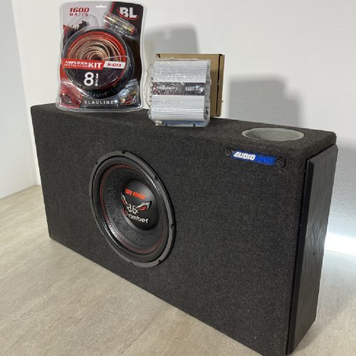 1 Combo Slim Bomber Bicho Papao 12" 400RMS + Potencia + Kit + Cajon