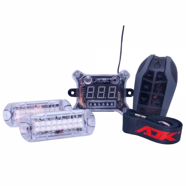 AJK KIT SMART CONTROL REMOTO + VOLTIMETRO + STROBOS 3W